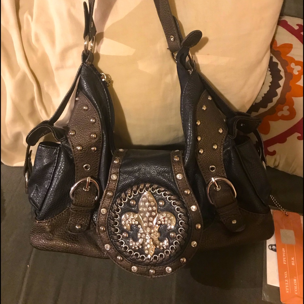 Fleur-de-lis shoulder purse